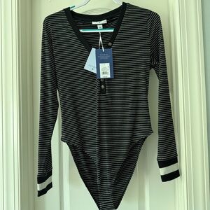 *NWT* LaLinge for Target Black and White Striped One Piece bodysuit